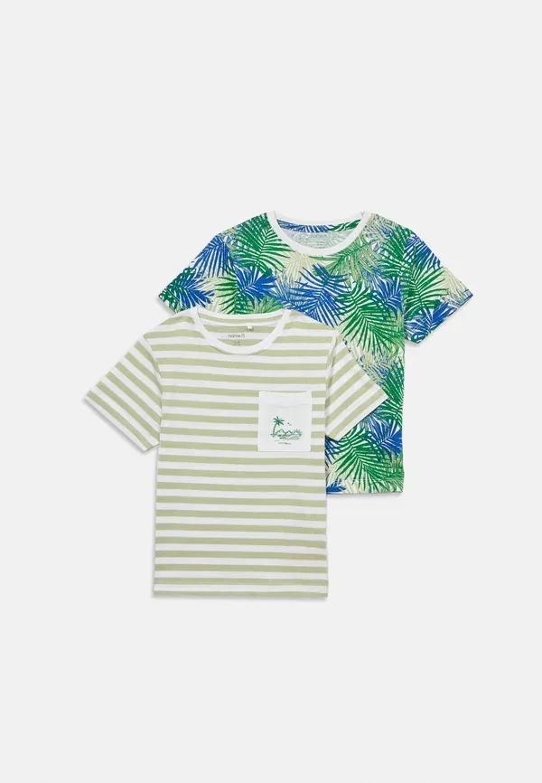 Футболка хлопковая Nmmjanek box 2 pack - print t-shirt Name It, bright white, белый — фото 3