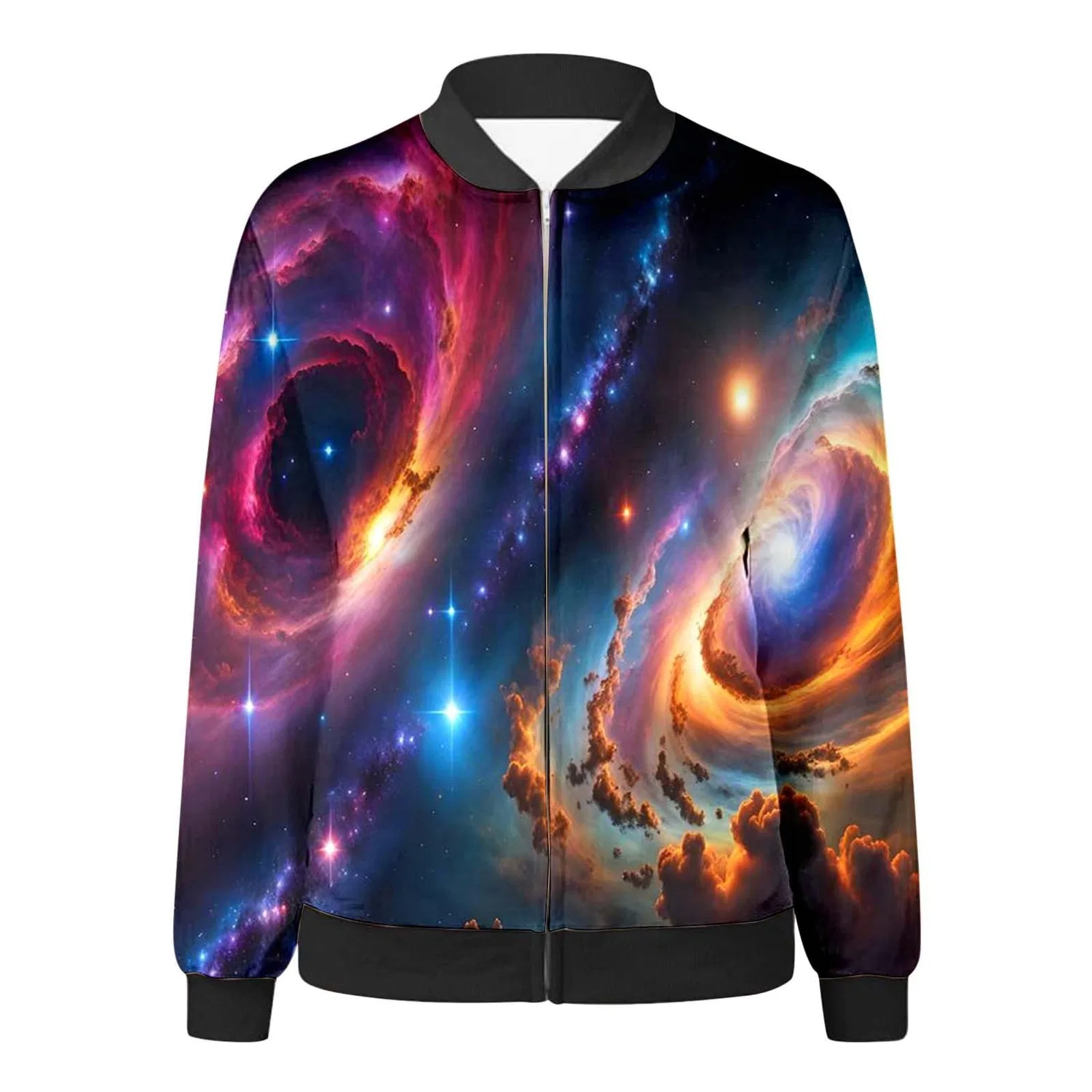 Женская куртка с принтом галактика Elegante capospalla casual con stampa galassia all-over, Dark Viola — фото 4