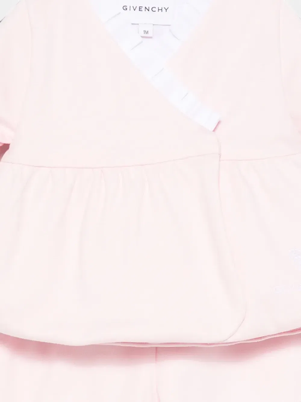 Комбинированный спортивный костюм с оборками Givenchy Kids, розовый — фото 3