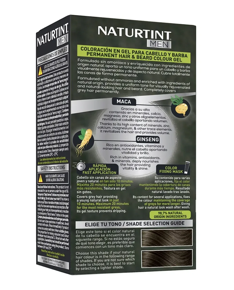 Постоянная краска для волос для мужчин и бороды без аммиака Men Naturtint, 6N - Rubio Oscuro — фото 2