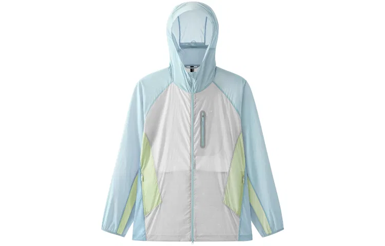 Детская защита от солнца с длинным рукавом Mountain Outdoor BANANA IN, Light Gray & Light Lime Green & Sky Blue