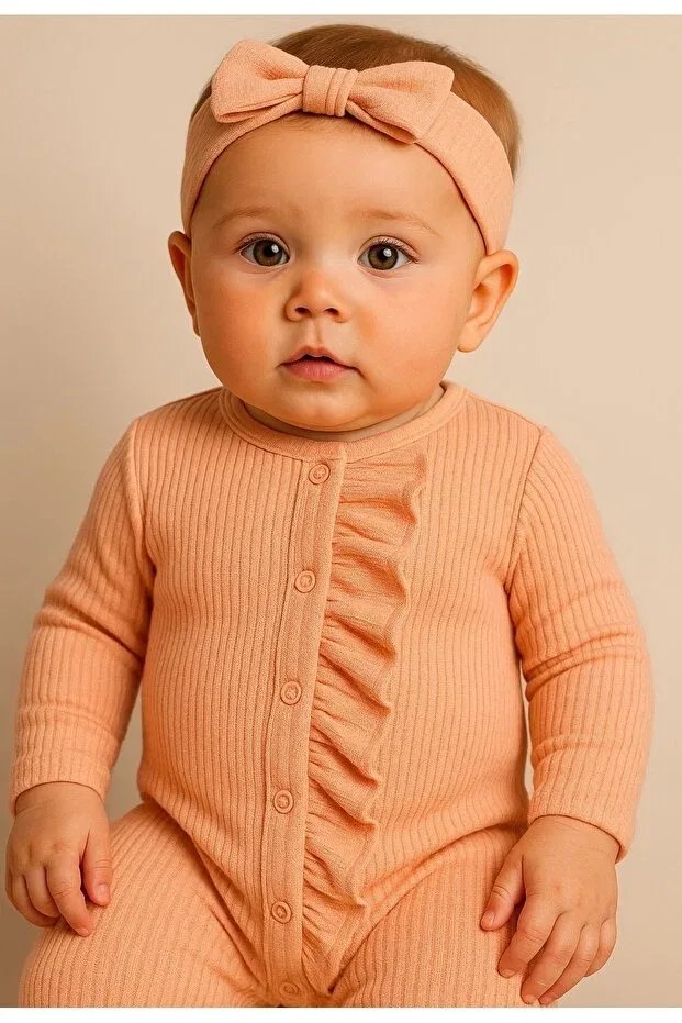 Детский комбинезон для девочек с длинным рукавом Basics Nevrankids, Pink — фото 4