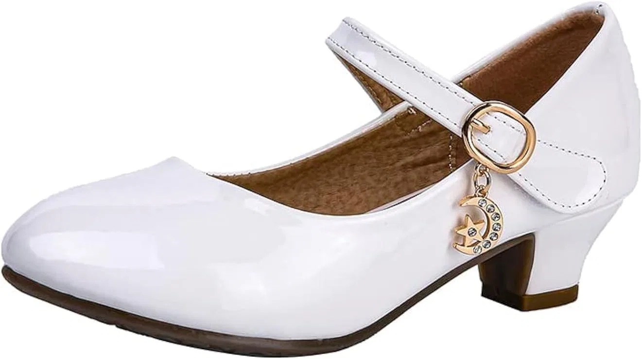 Детские туфли Мэри Джейн для девочек с принтом цветов Beselle, Generous Shimmer White