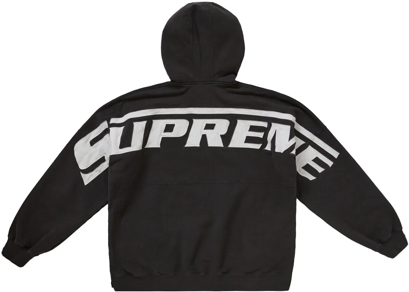 Мужской худи на молнии с капюшоном Supreme Wrapped Half Zip, Washed Black