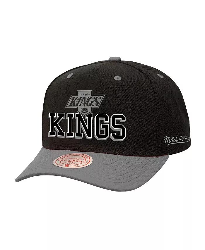 

Мужская черная/серебристая бейсболка Los Angeles Kings Backside Script Two-Tone Pro Crown Adjustable Hat Mitchell & Ness