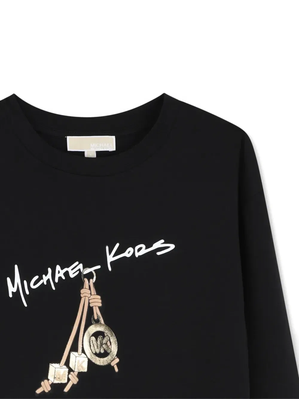 Футболка с длинными рукавами и графичным принтом Michael Kors Kids, черный — фото 3