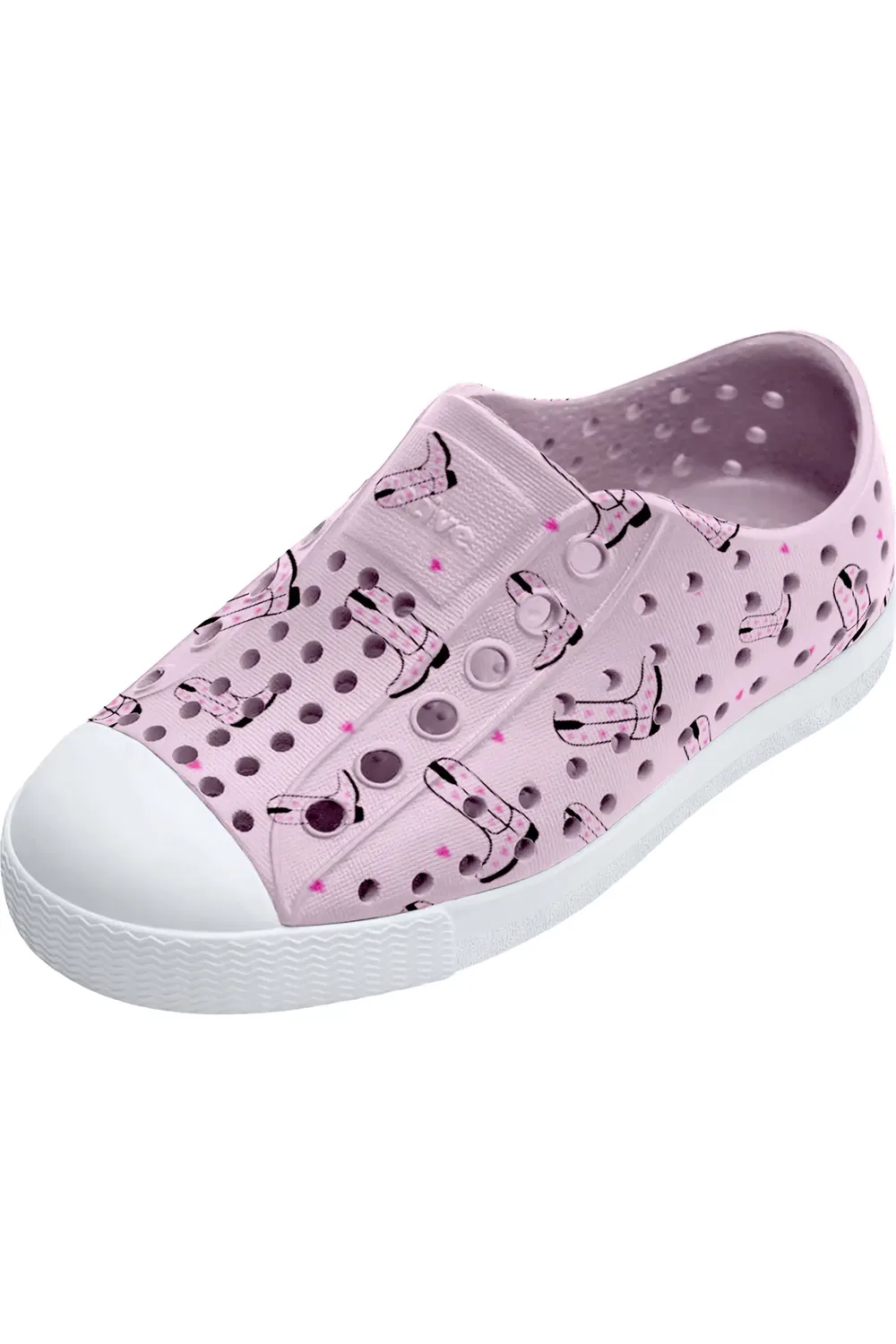 Детские кеды водонепроницаемые Jefferson Slip-On Native Shoes, Pink/White/Cowgirl