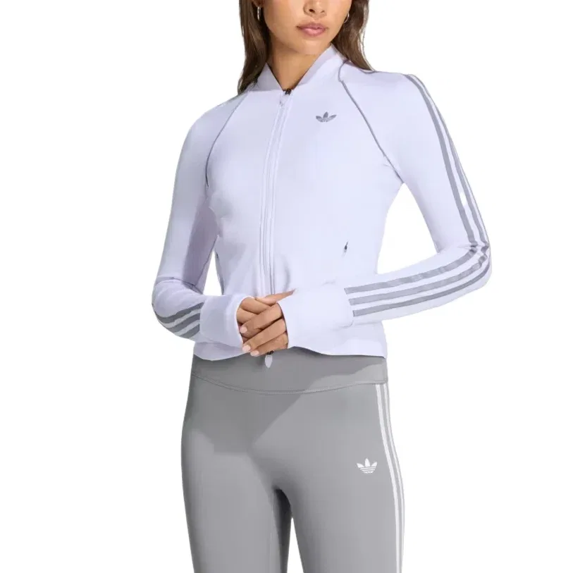 Женская рубашка для тренировок Originals Sport Superstar Midlayer Shirt Asia Sizing 'Frozen Purple' adidas, Frozen Purple — фото 2
