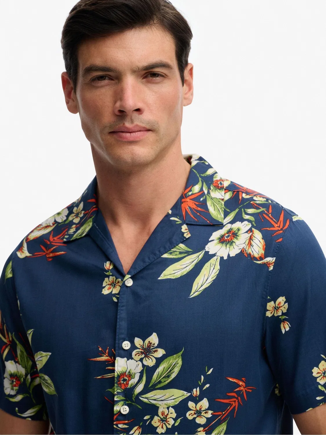 Рубашка с коротким рукавом Hawaiian Print Superdry, синяя — фото 4