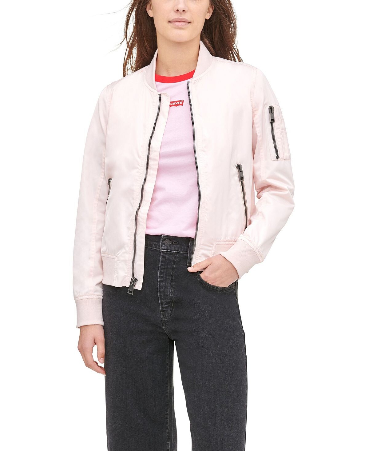 

Женская куртка-бомбер с застежкой-молнией Levi's, мульти, Серый, Женская куртка-бомбер с застежкой-молнией Levi's, мульти