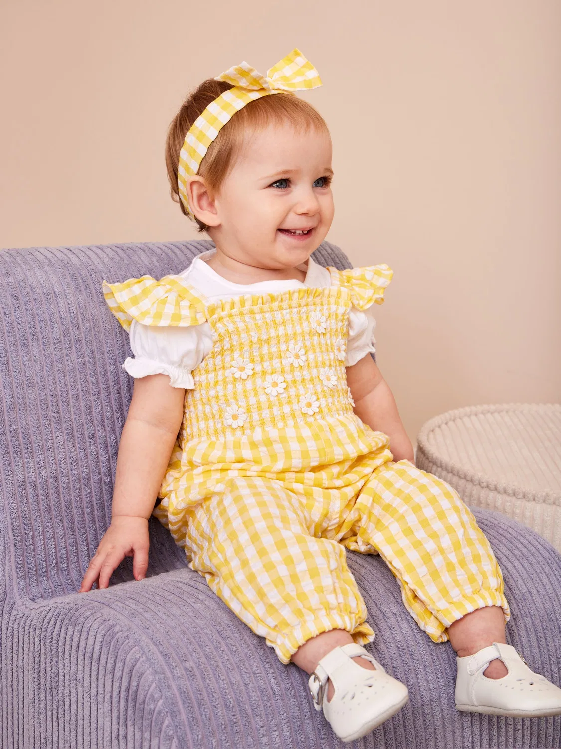 Комплект из комбинезона, футболки и повязки Jojo Maman Bébé, желтый