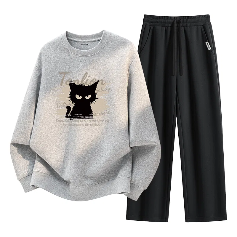 Детский комплект из толстовки и брюк с принтом Tonlion, Heather Grey