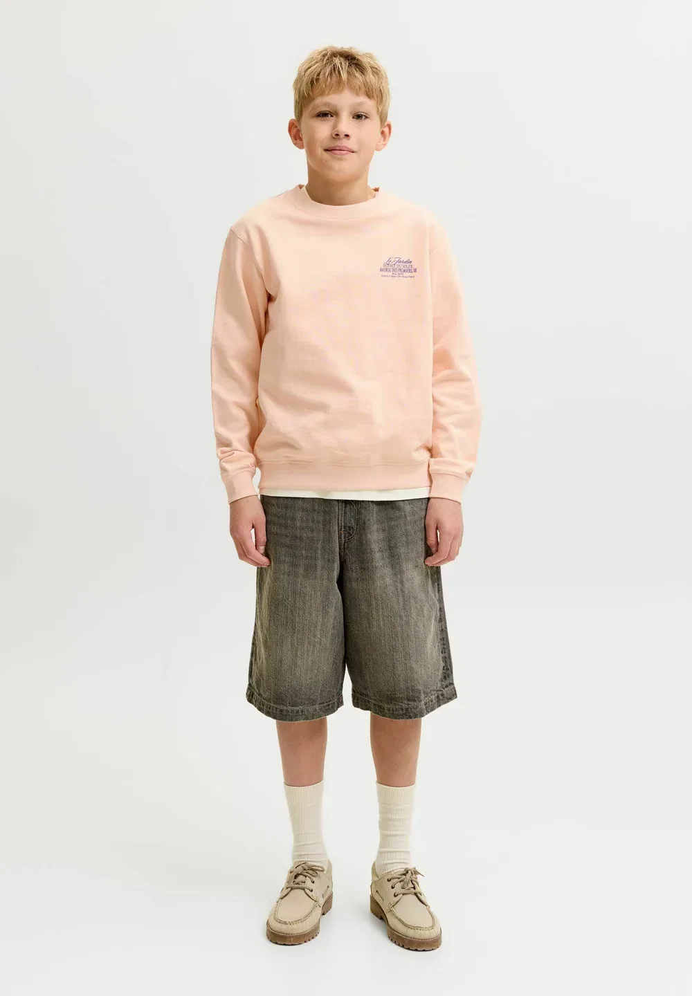 Спортивные штаны для подростков - толстовка Jack & Jones Junior, Peach Melba