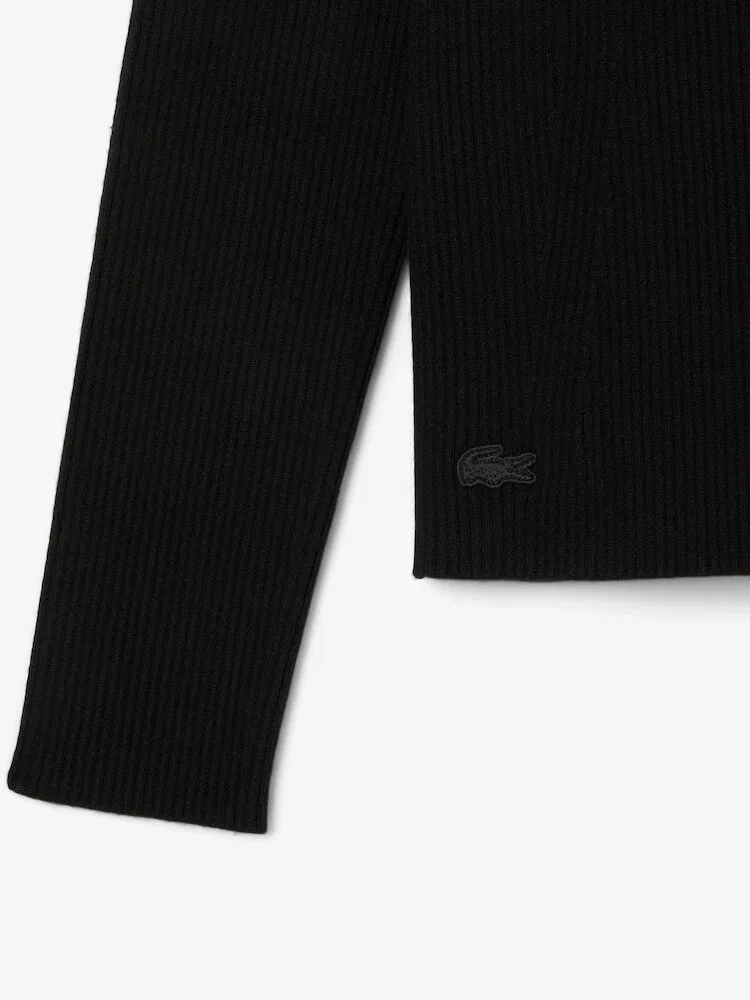 Свитер полувер LACOSTE 3D Ribbed Half-Zip, Navy — фото 3