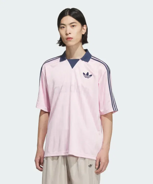 Футболка с воротником-поло, в клетку, Adidas, Clear Pink