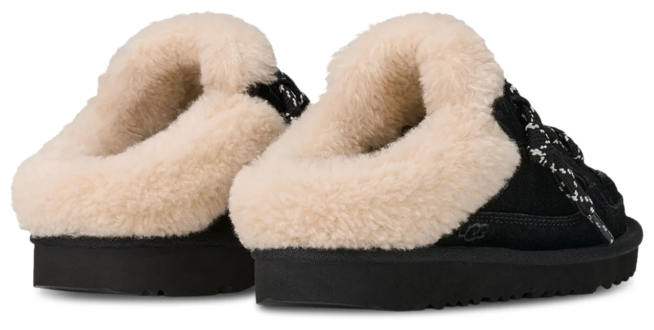 Детские мюли для девочек UGG Lowmel Mule, Black/White — фото 3