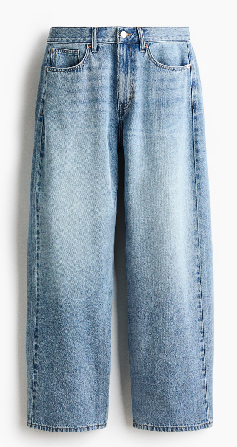 

Джинсы H&M Barrel Regular Waist, светло-синий