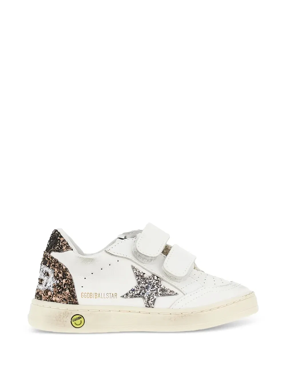 Кроссовки из кожи с блестками Ball Star Golden Goose Kids, белый