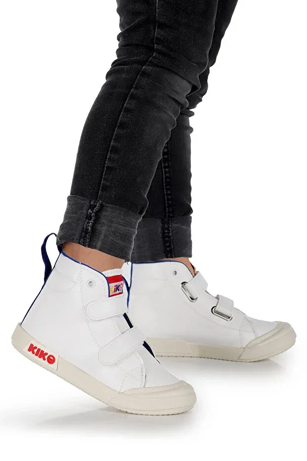 Детские ботинки для мальчиков на липучке Kiko Kids, White - Blue — фото 3
