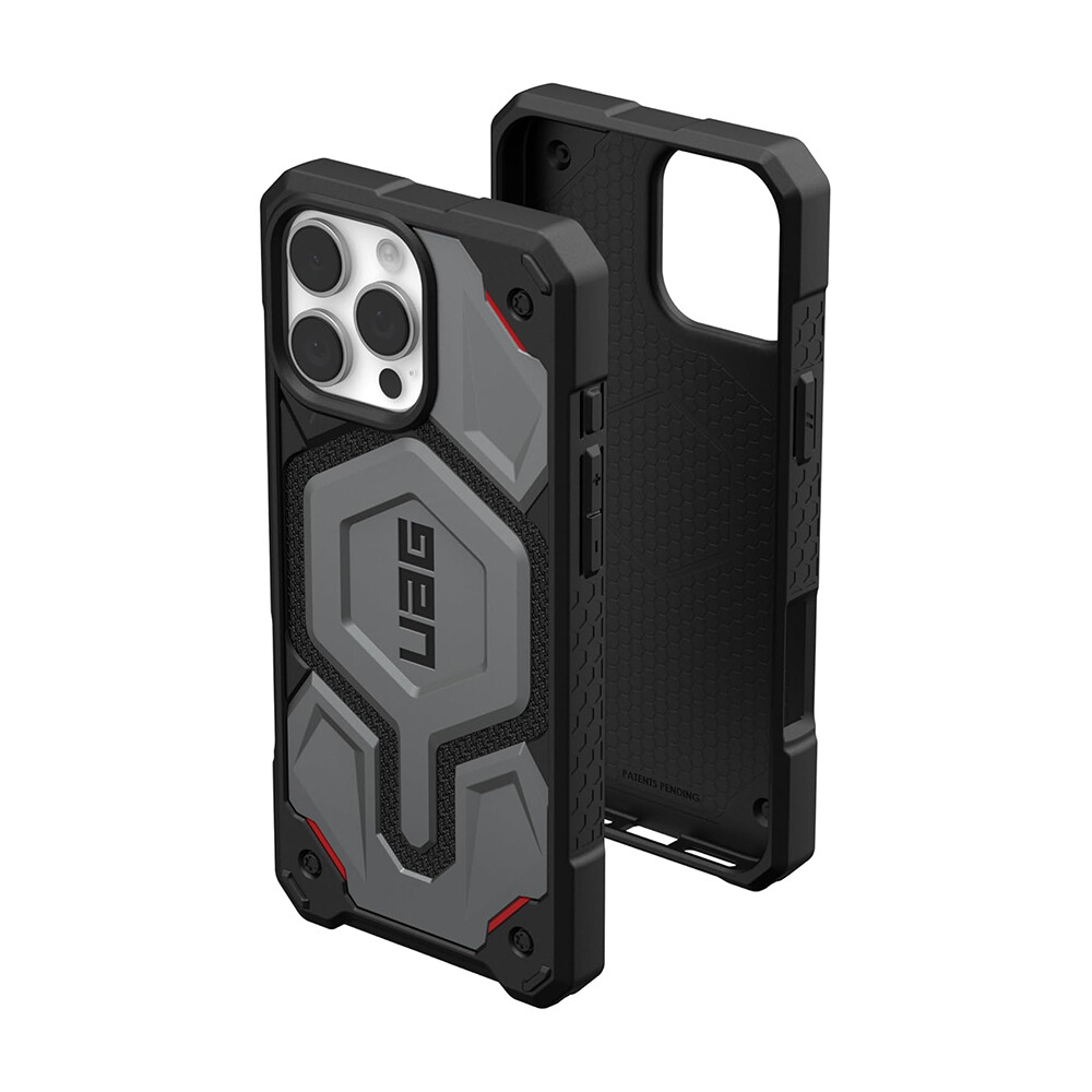 

Чехол UAG Monarch Pro для iPhone 16 Pro Max с MagSafe, Kevlar Silver, Серебристый, Чехол UAG Monarch Pro для iPhone 16 Pro Max с MagSafe, Kevlar Silver