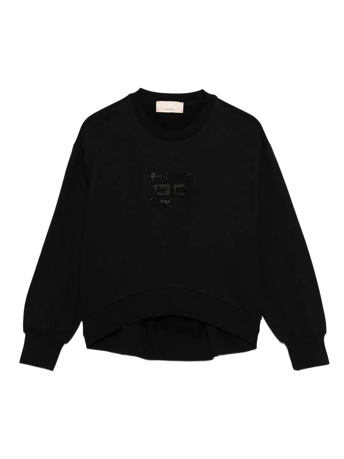 Свитшот с вышитым логотипом Elisabetta Franchi, черный