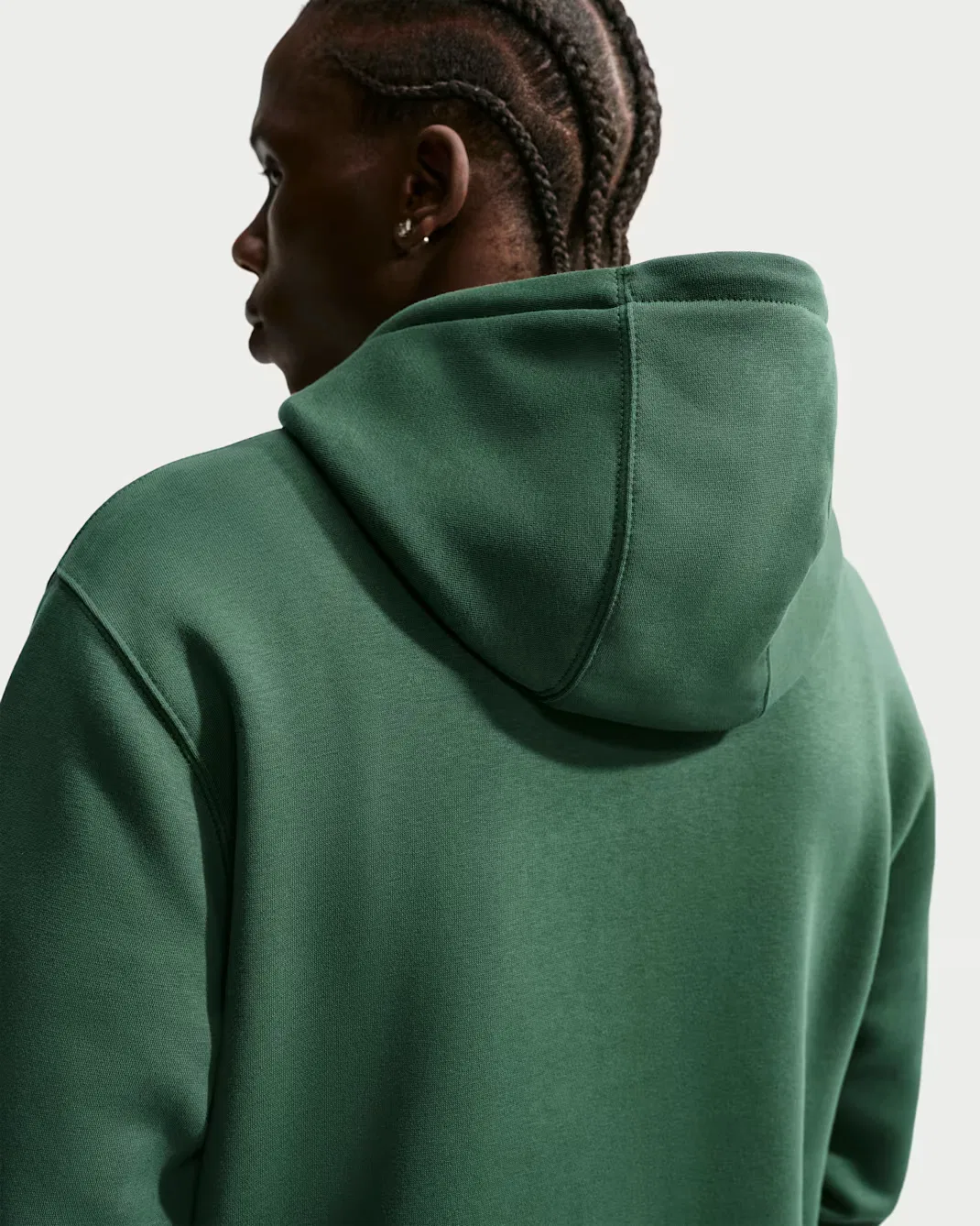 Мужская флисовая толстовка с капюшоном Nike Club, Fir/Fir/White — фото 2