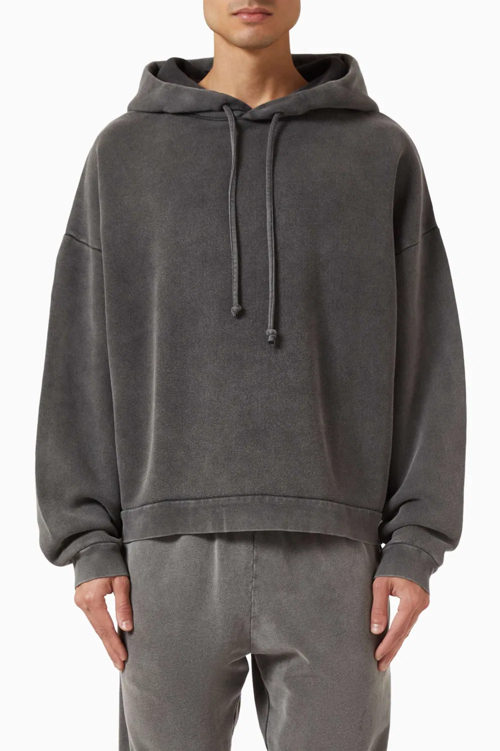 Худи оверсайз из органического хлопка Acne Studios, черный