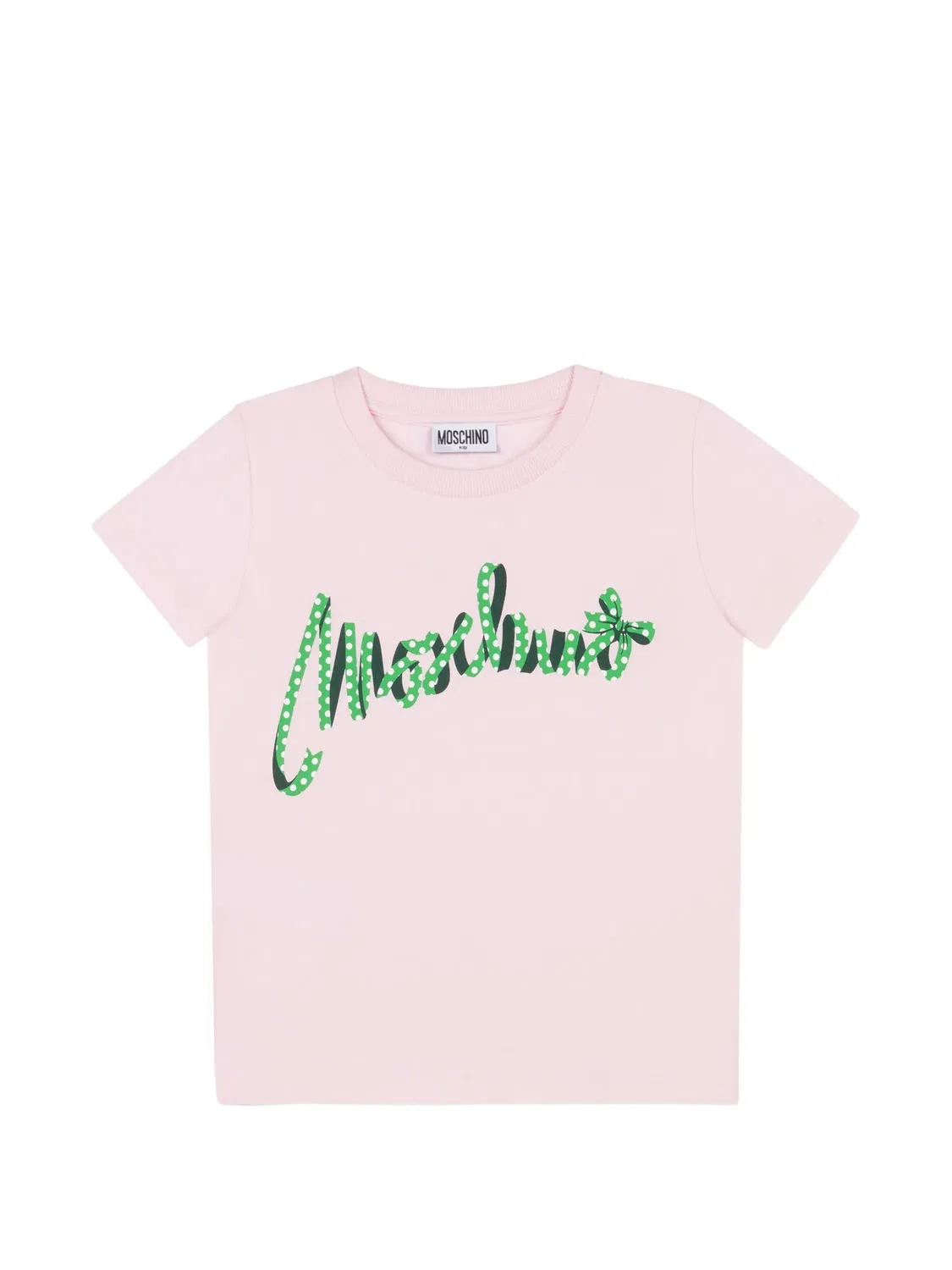 Футболка из хлопкового трикотажа с принтом Moschino Kids, розовый