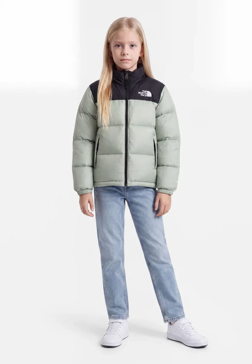 Куртка в стиле ретро для подростков, унисекс - пуховая куртка The North Face, Slate Moss