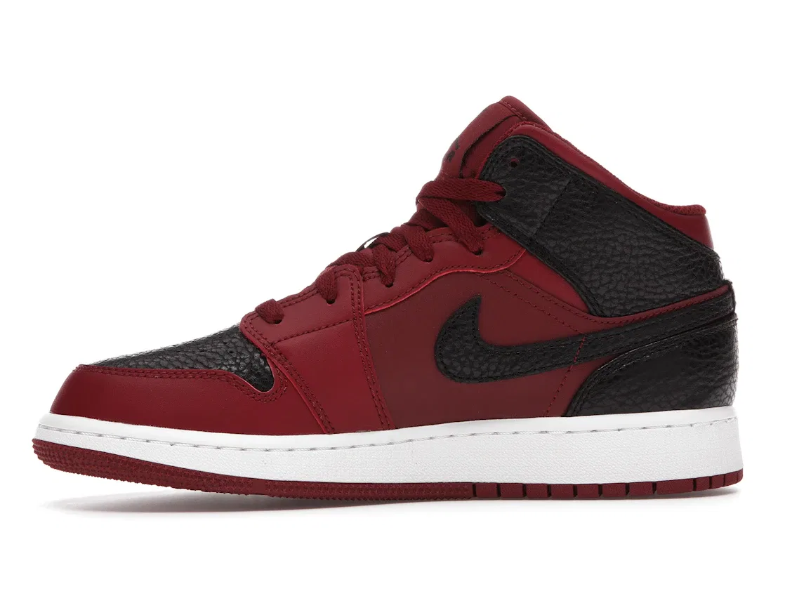 Детские кроссовки с высоким берцем Jordan 1 Mid Jordan, Team Red/Black-Summit White — фото 3