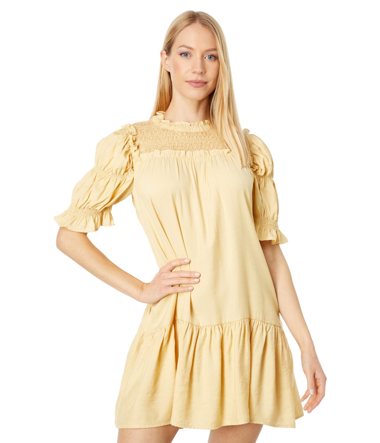 

Платье MOON RIVER, Smocked High Neck Short Dress