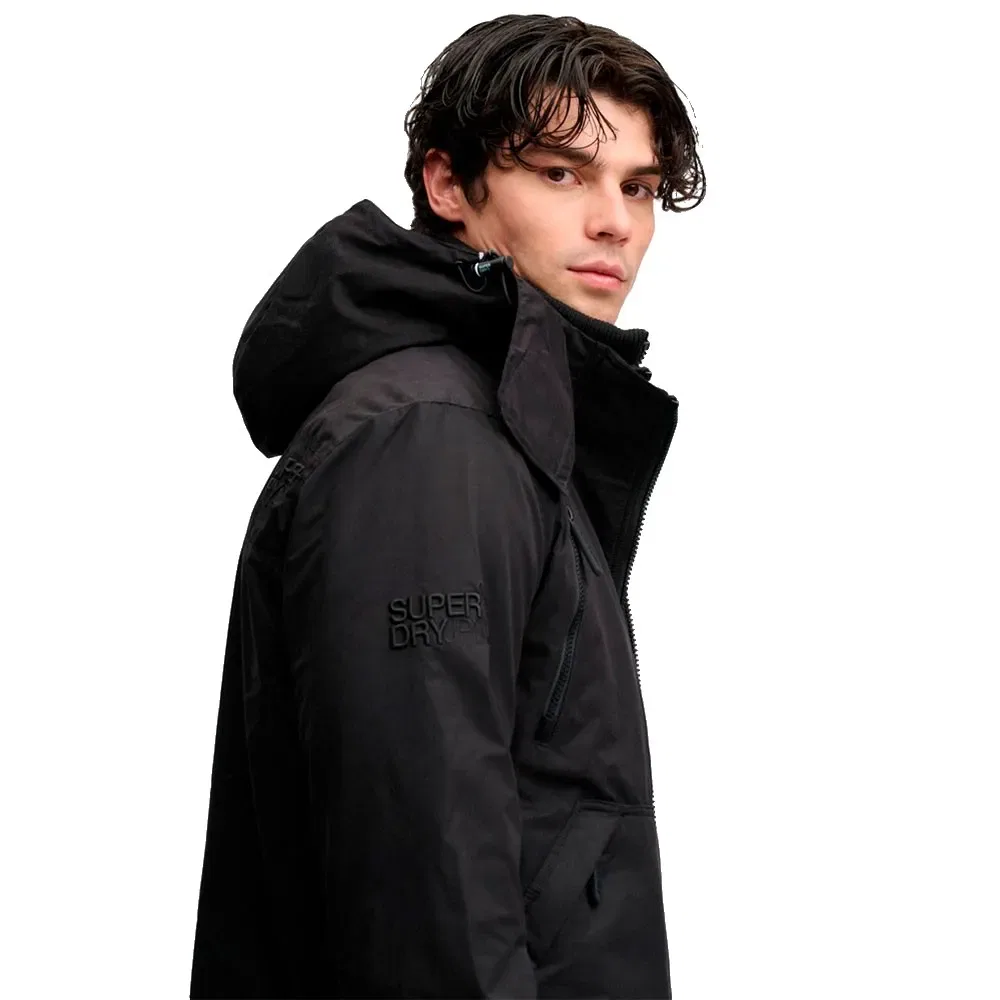 Мужская куртка-ветровка с капюшоном Superdry, Black — фото 4