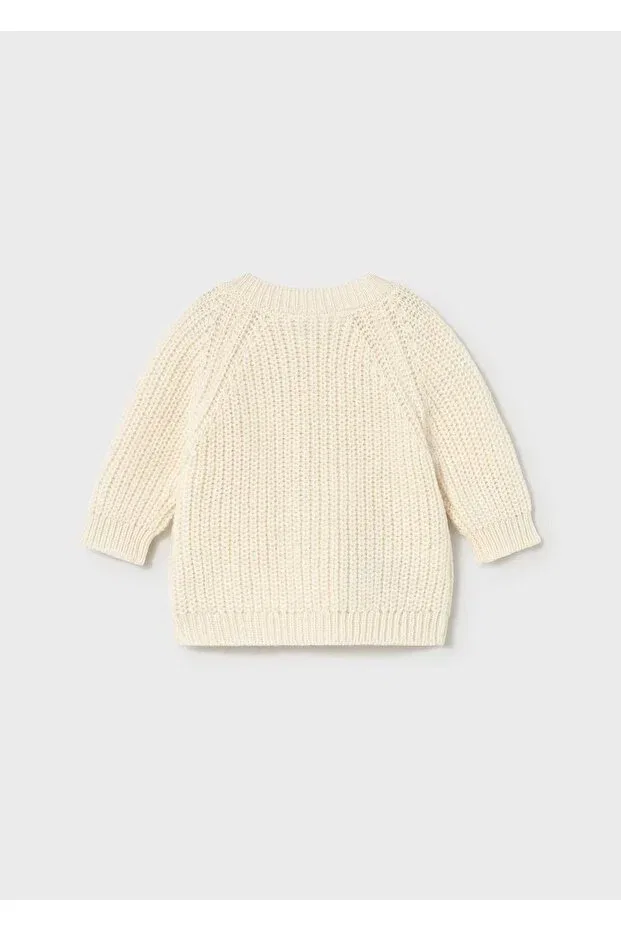Детский кардиган для мальчиков хлопковый Newborn baby boy buttoned cardigan Mayoral, Cream — фото 2