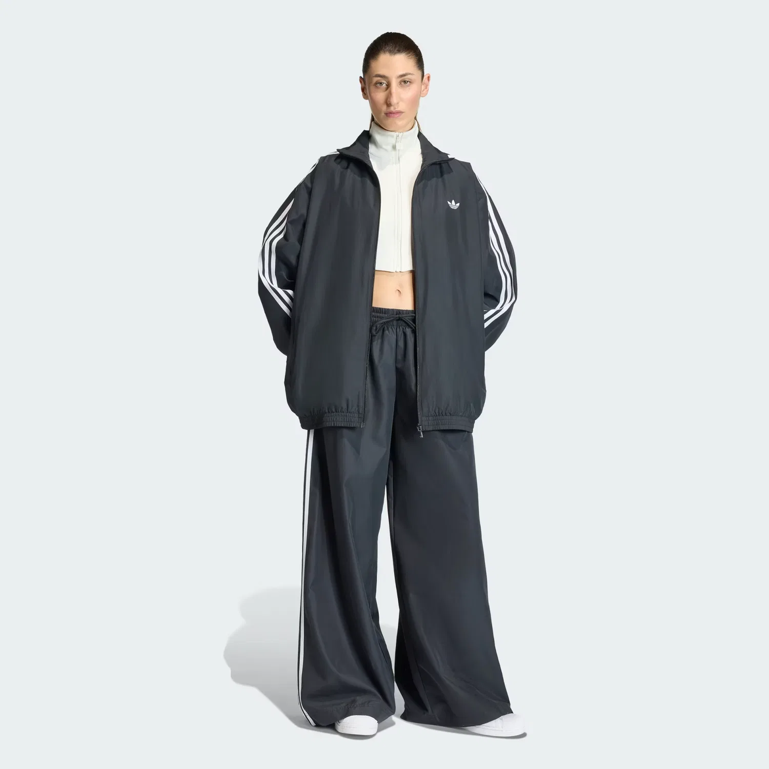 Женские спортивные брюки прямого кроя Firebird Adilenium Adidas Originals, черный/белый — фото 3