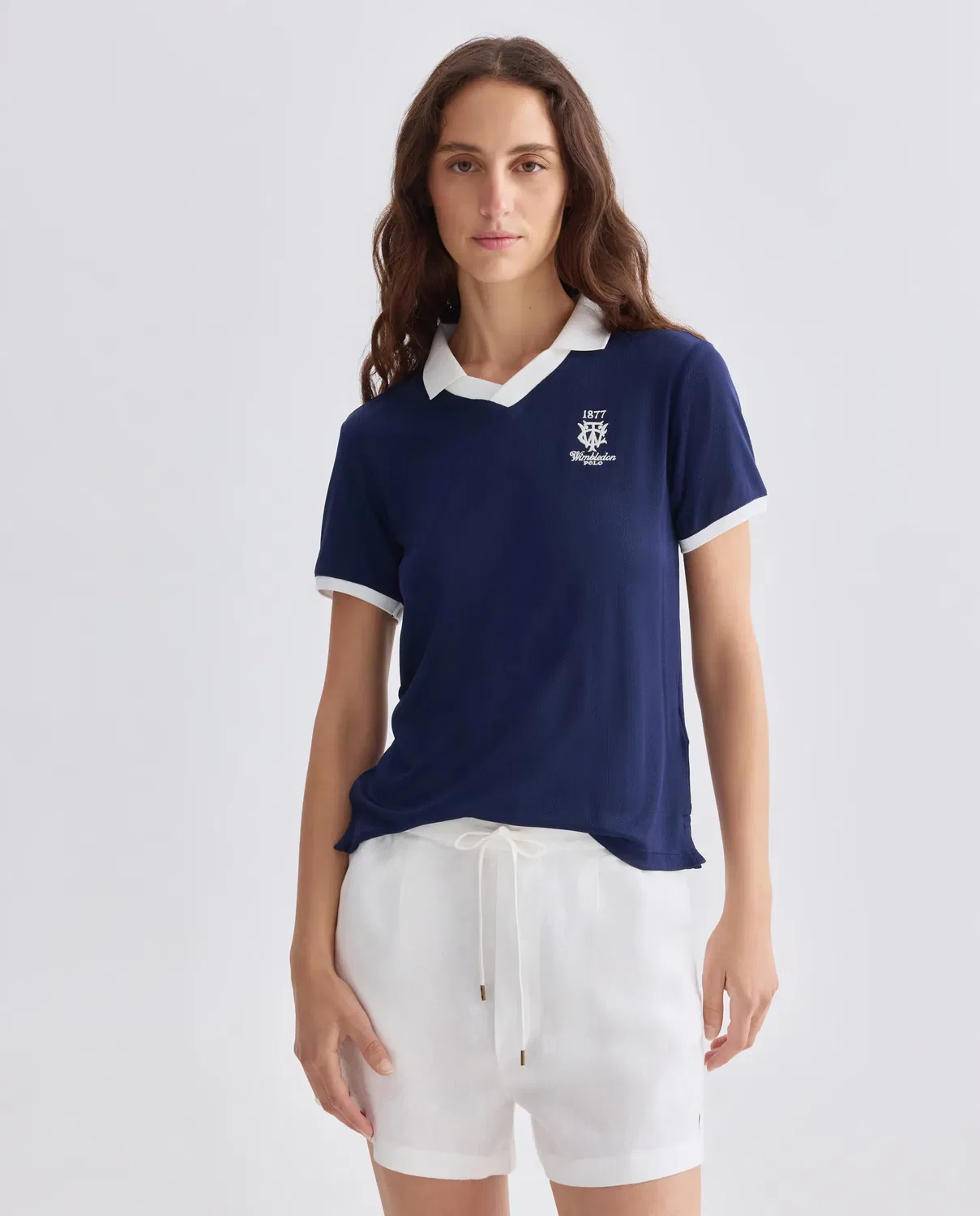 Женский поло с коротким рукавом Wimbledon 2025 Polo Ralph Lauren, Azul Marino