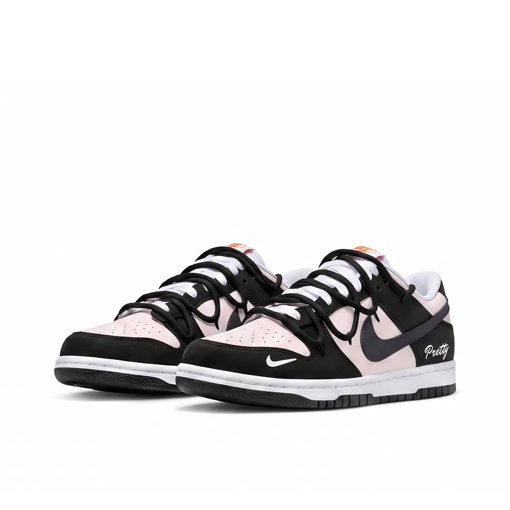 Детские кроссовки для скейтбординга низкие Nike Dunk, Black Pink — фото 4