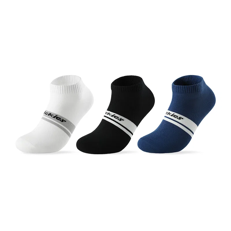 Детские носки-лодочки с логотипом Dickies, 3 пары, White/Black/Navy Blue