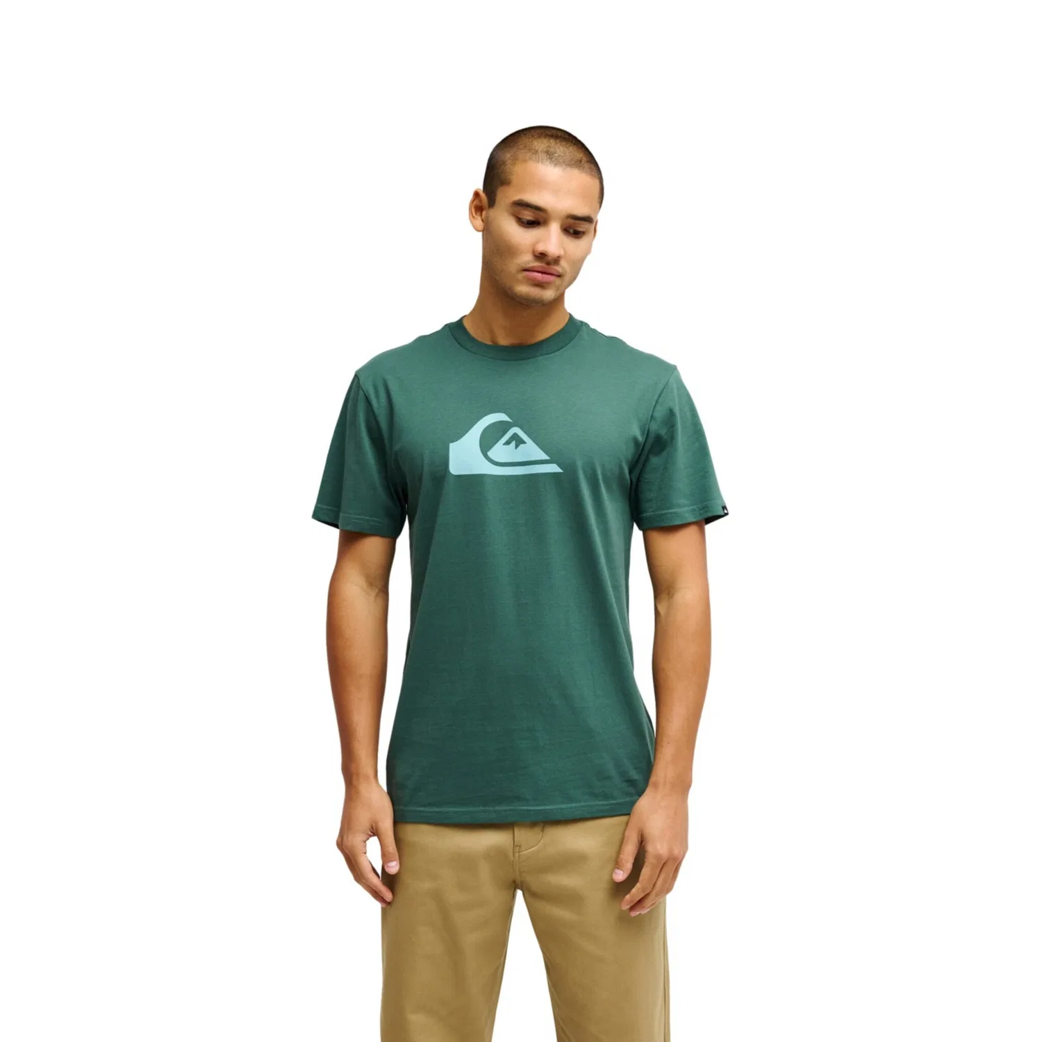 Детская хлопковая футболка с логотипом Quiksilver, Forest