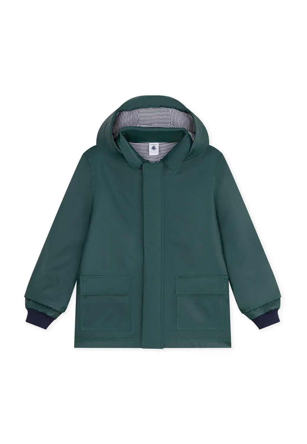 Детский однотонный культовый дождевик унисекс - водонепроницаемая куртка Petit Bateau, Tree