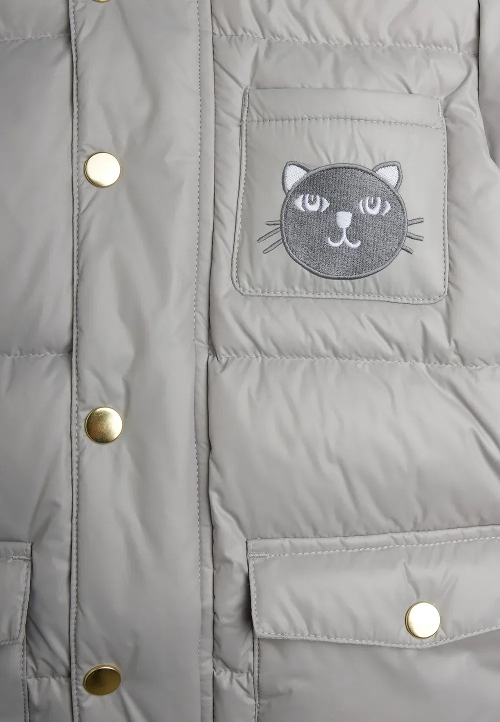 Зимняя куртка унисекс с кошачьими ушками Mini Rodini, Grey — фото 4