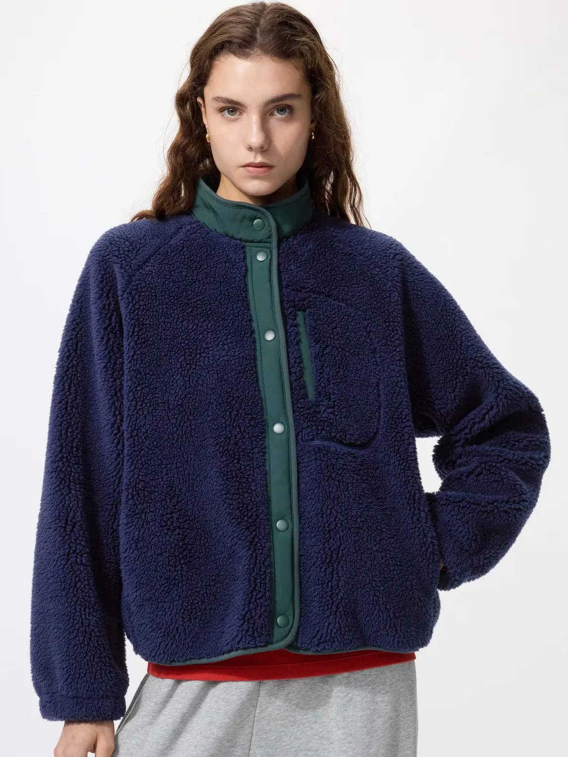 Куртка Uniqlo, флисовая, темно-синяя