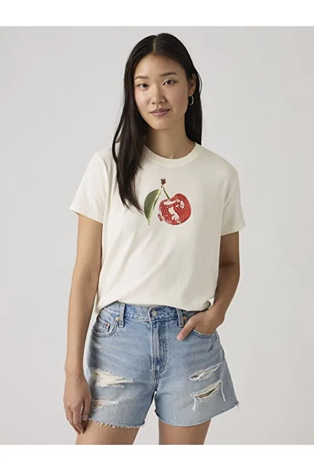 Женская футболка с принтом Graphic favorite t-shirt Levi'S, White — фото 4