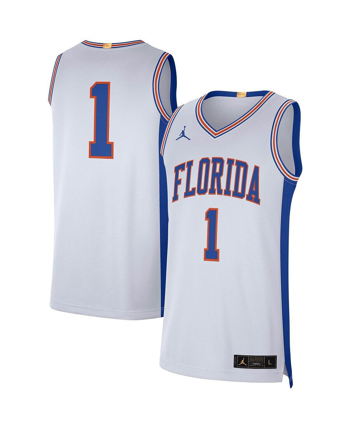 

Мужской бренд # 1 white florida gators retro limited jersey Jordan, белый