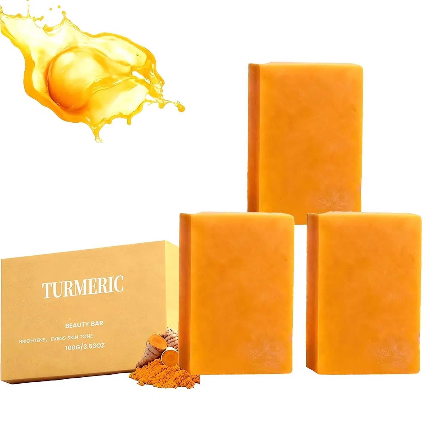 Твердое мыло Kurkuma-Seife, Kraein, 3 шт, 100 г, 3pcs