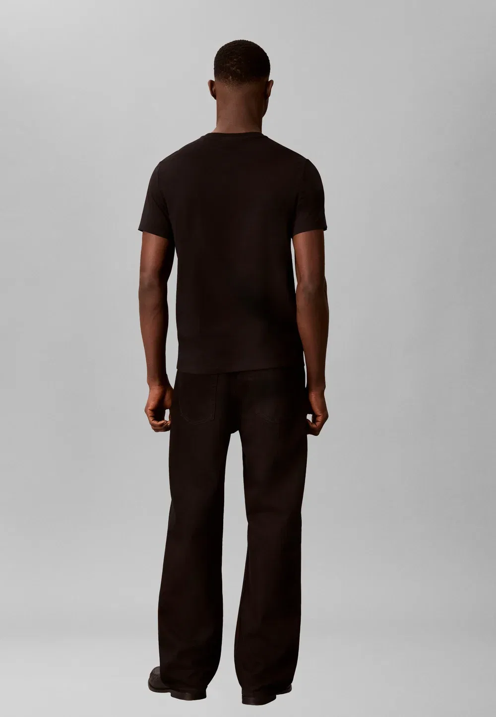 Облегающая эластичная базовая футболка Calvin Klein, Black — фото 3