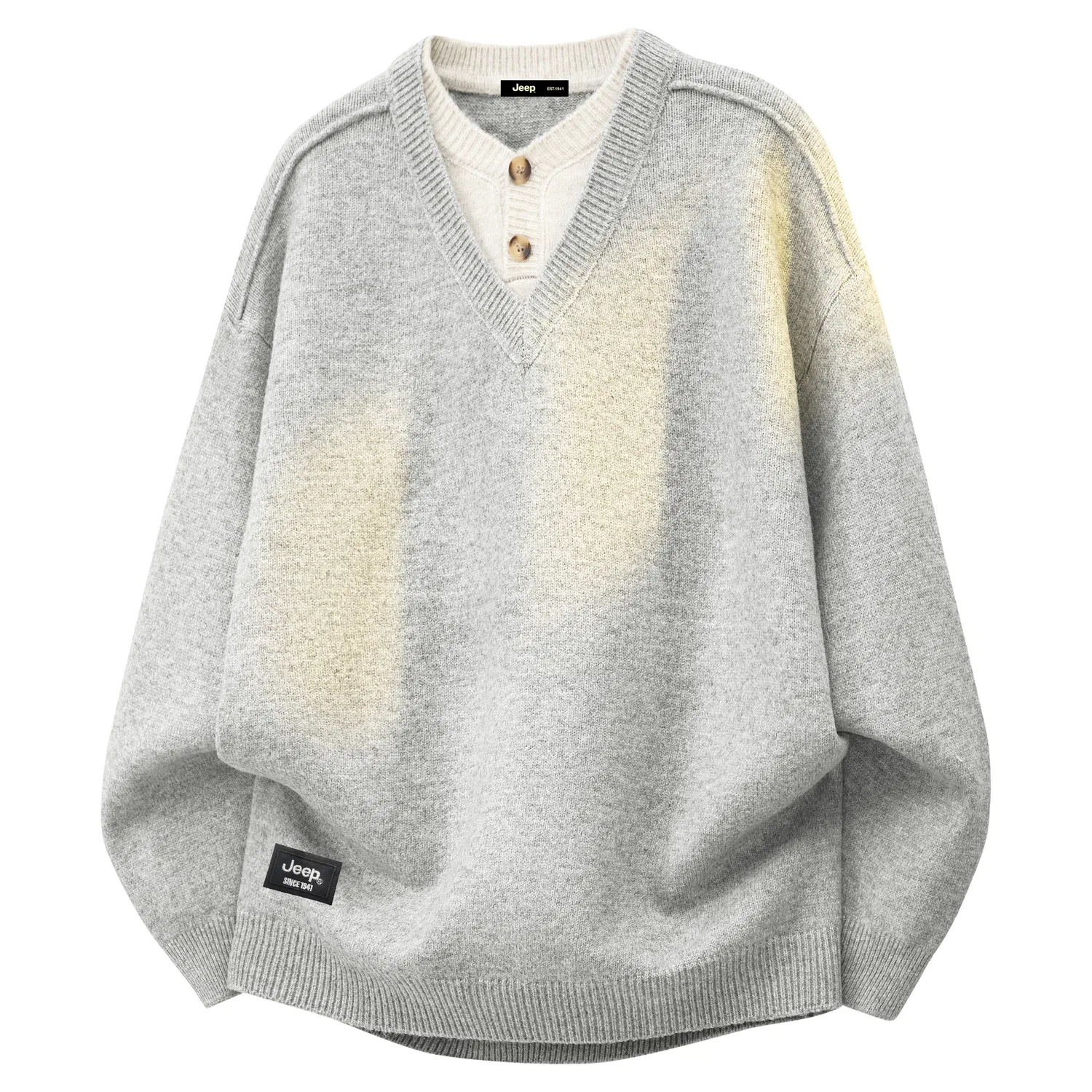 Детский свитер с V-образным вырезом Jeep, Light Gray