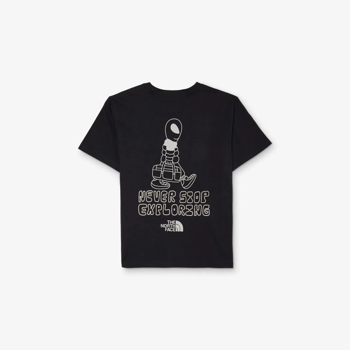 Хлопковая футболка с графическим принтом, размеры XS-xxl, возраст 6-18 лет The North Face, черный — фото 3