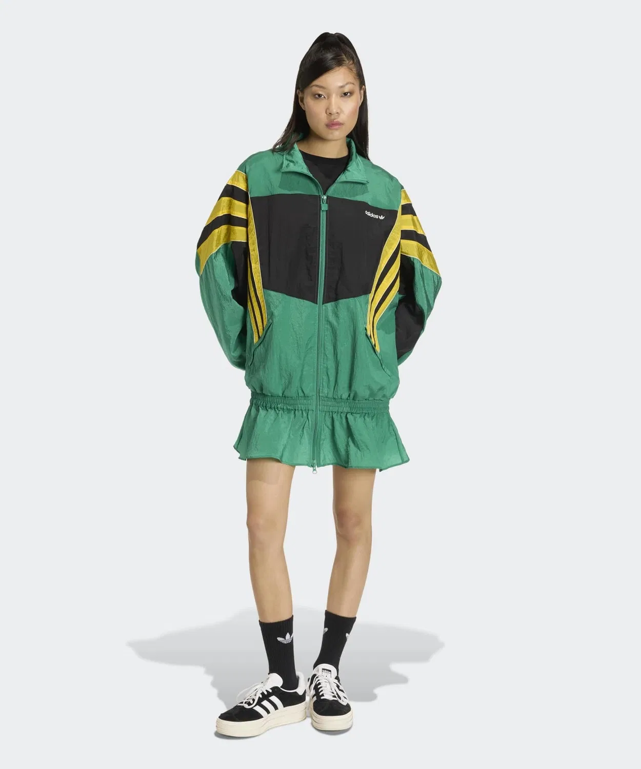 Женский оверсайз-трек-топ с высоким воротом и полной молнией Santiago Woven Track Top Adidas Originals, Green