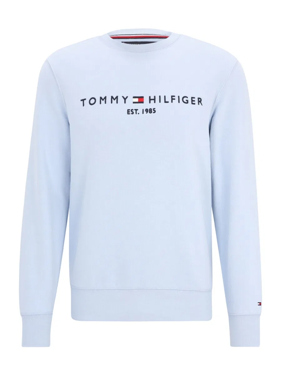 Толстовка TOMMY HILFIGER 'Logo Embroidery Flex' в темно-синем и светло-голубом цветах