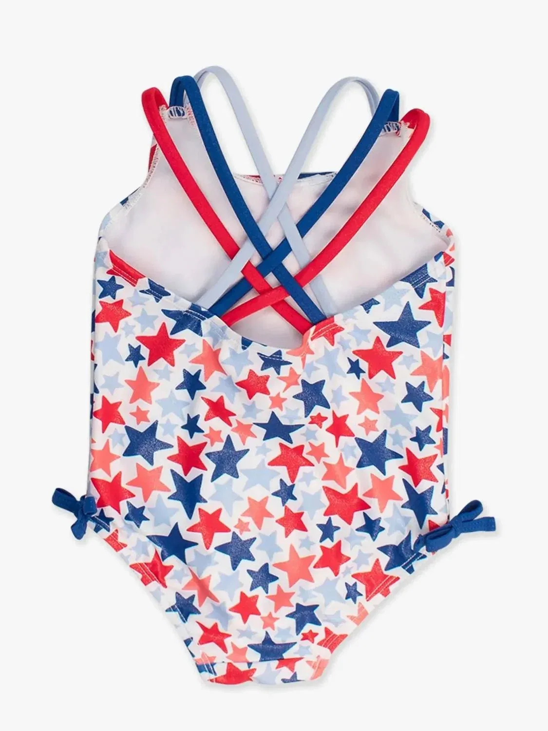 Детский купальник для девочек с принтом звезд Shimmer Star-Spangled Cross-Back RuffleButts, синий — фото 3